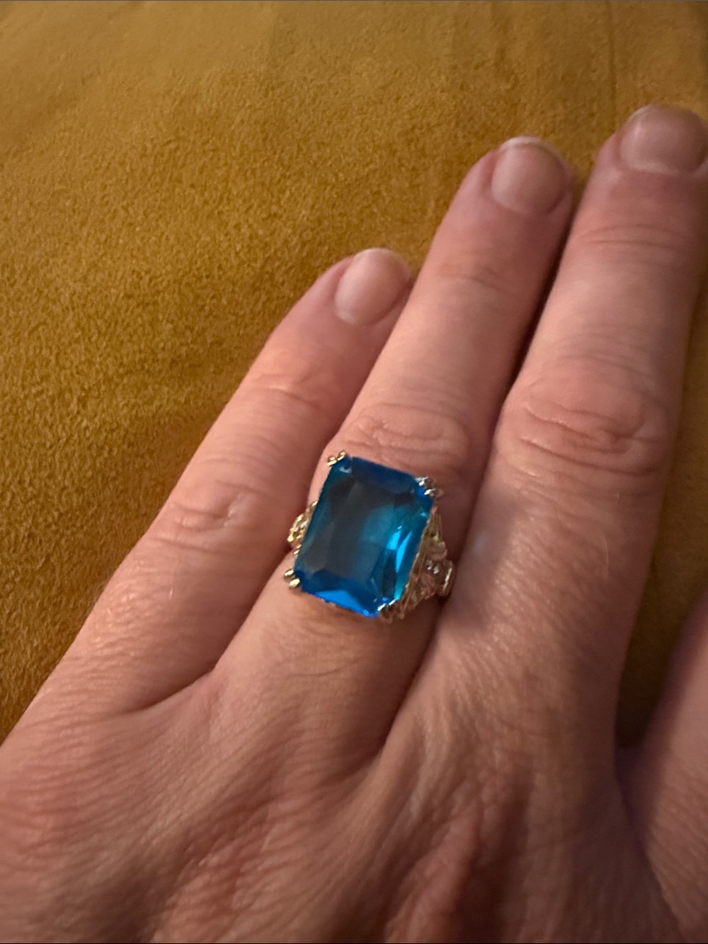 Blue Gemstone Cocktail Ring by